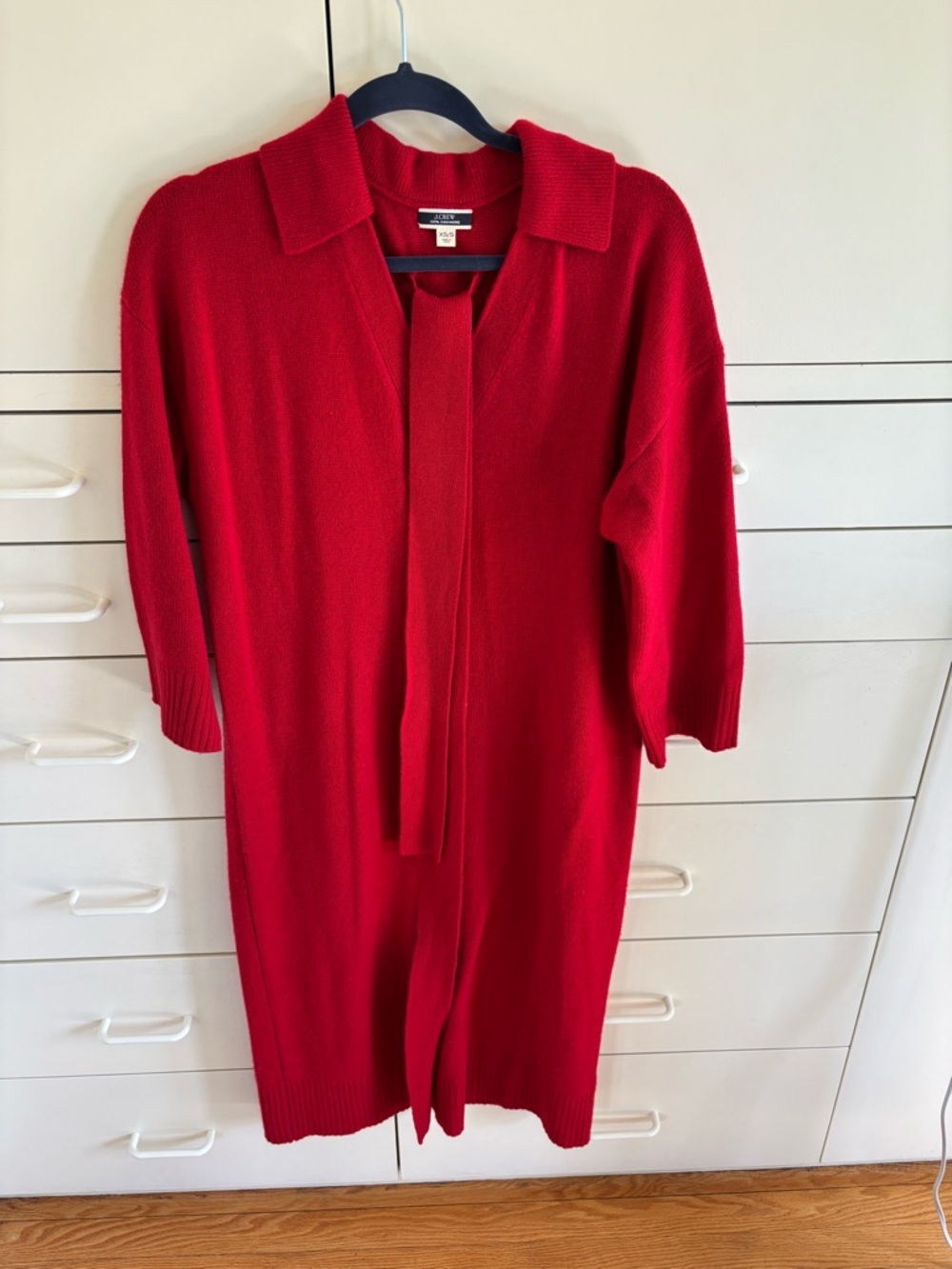 J. Crew Red Cashmere belted Sweater dress